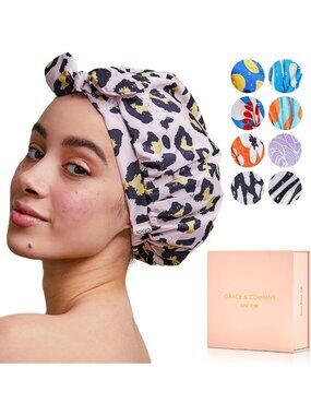 Stylish Waterproof Shower Cap for Women – Reusable, Adjustable, Hair Protection